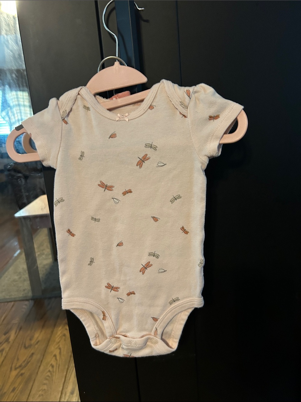 4 Piece Soft Cream Dragonfly Print Baby Outfits